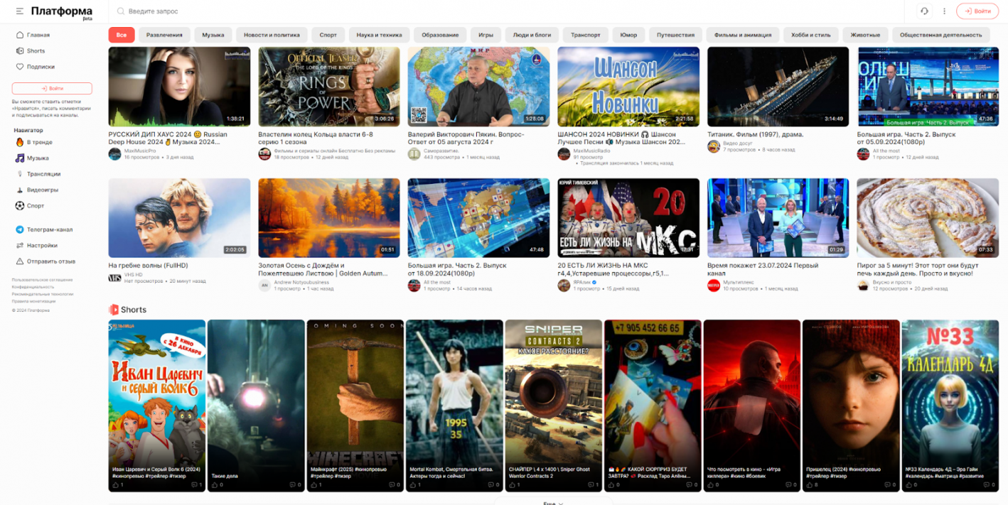 Платформа аналог Ютуб