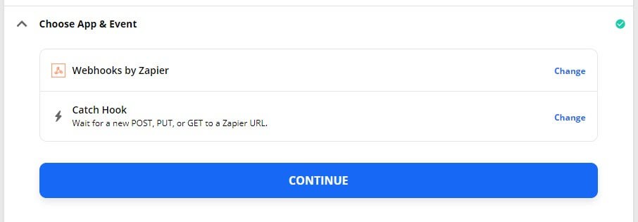 Создаем веб-хук в Zapier