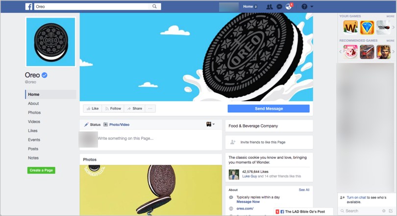 Oreo-Facebook-page-for-online-branding-tips