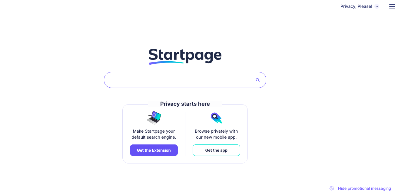 стартовая страница поисковой системы StartPage