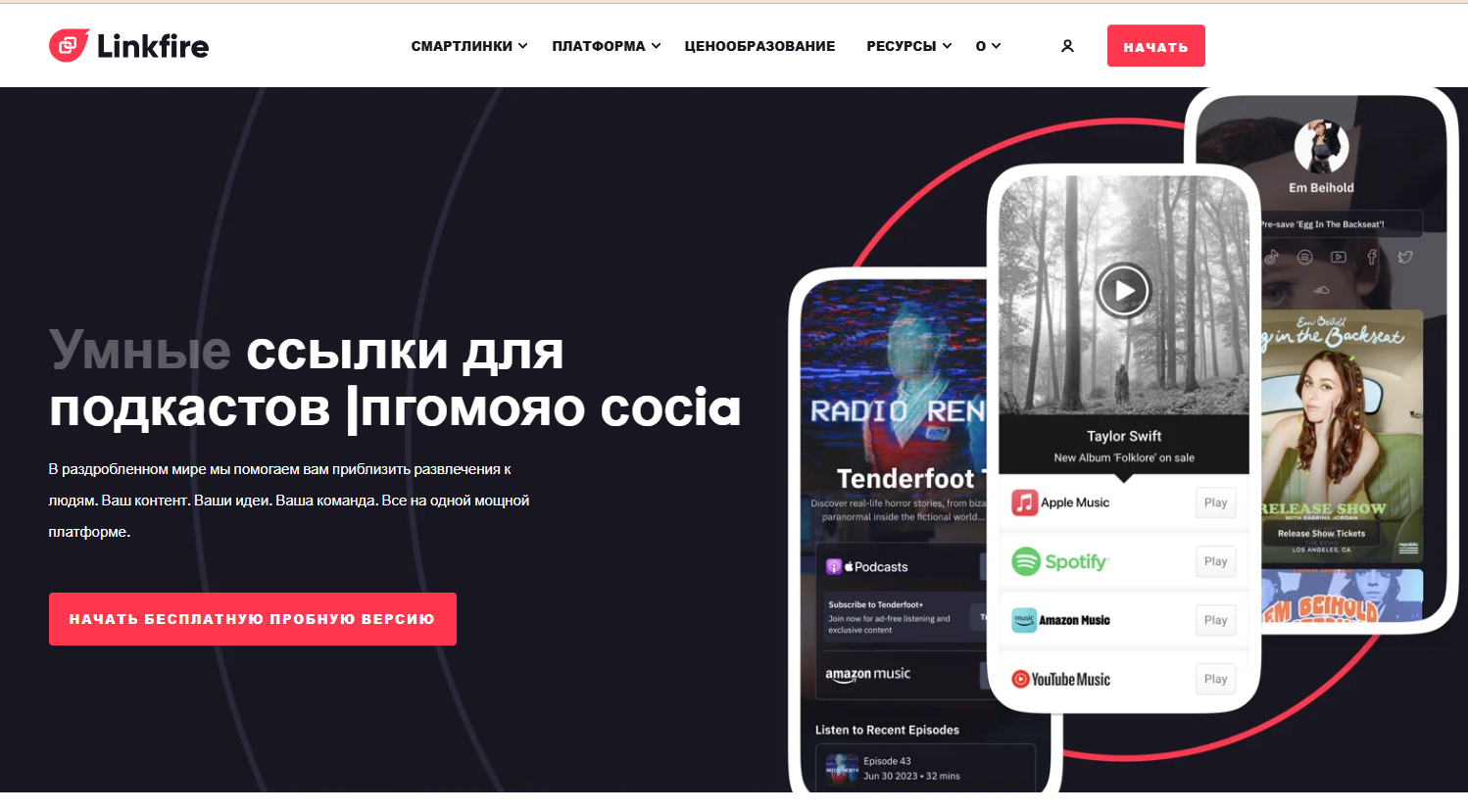 Linkfire платформа умных ссылок