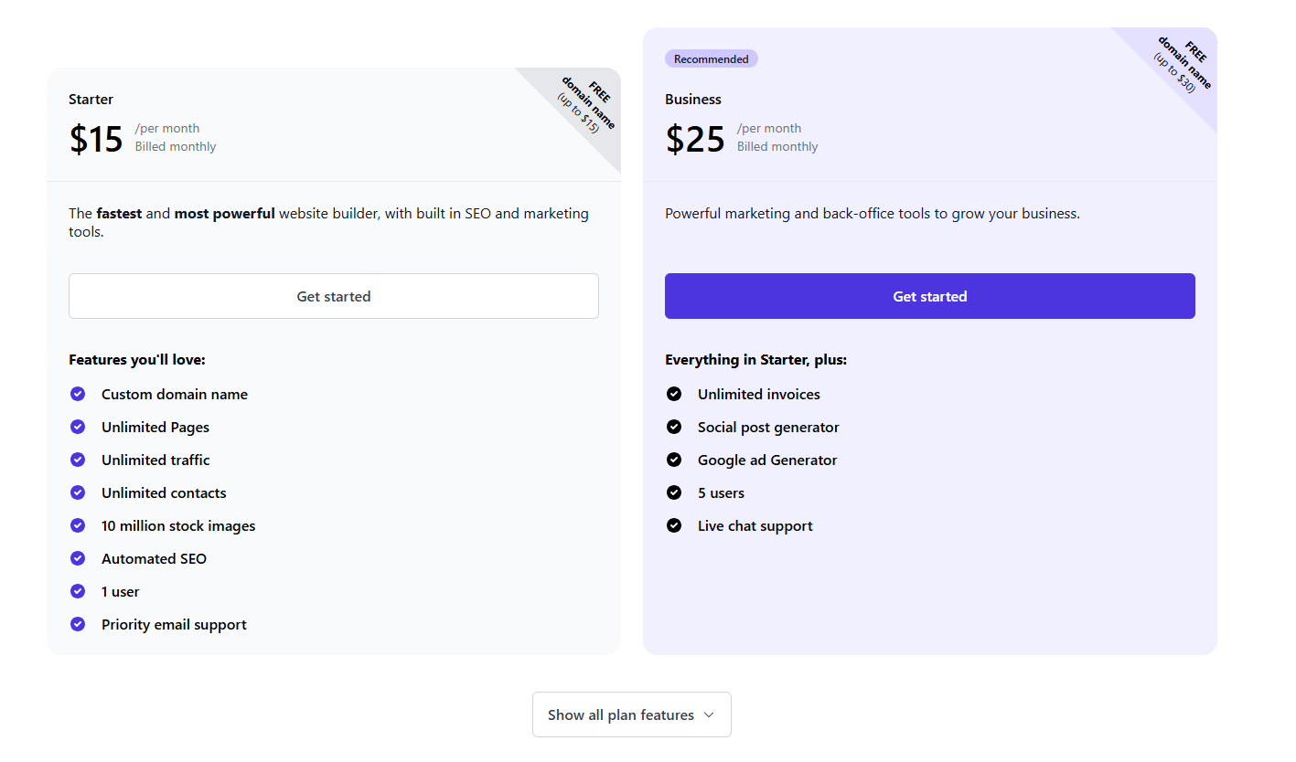 тарифы Durable.co
