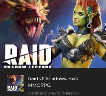 Пример креатива Raid of shadows