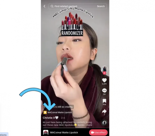 Пример рекламы косметики в TikTok