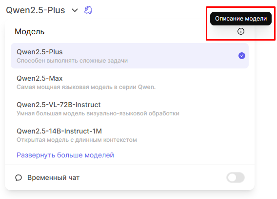 доступные модели Qwen Chat