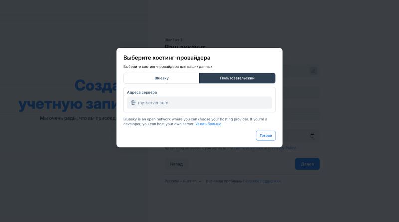 выбор хостинг-провайдера в Bluesky