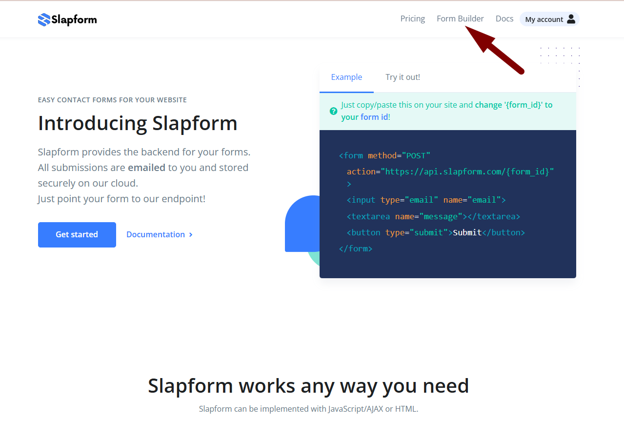 создать форму сбора заявок в Slapform