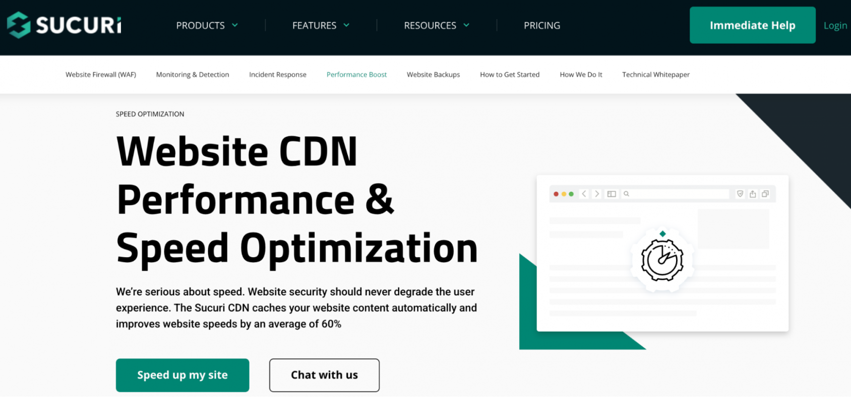 Главная страница системы Sucuri CDN