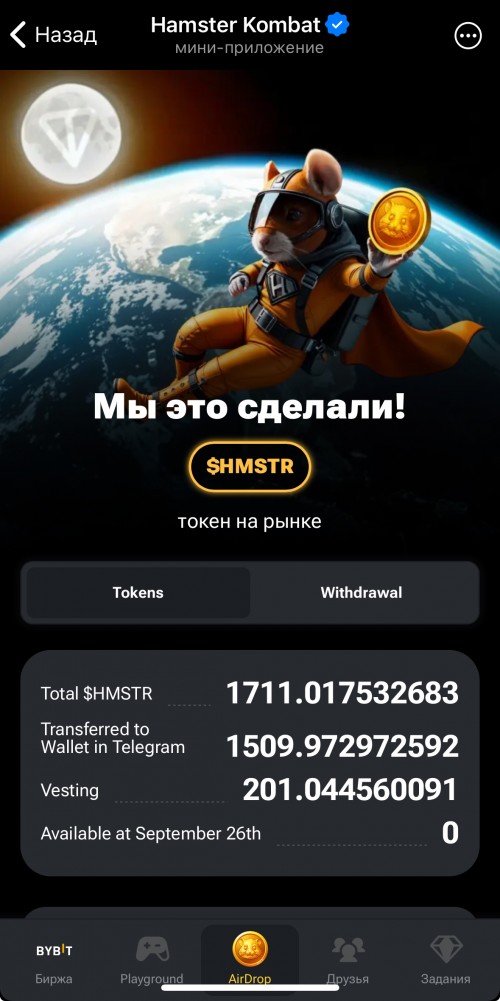 Как проверить свои токены HMSTR