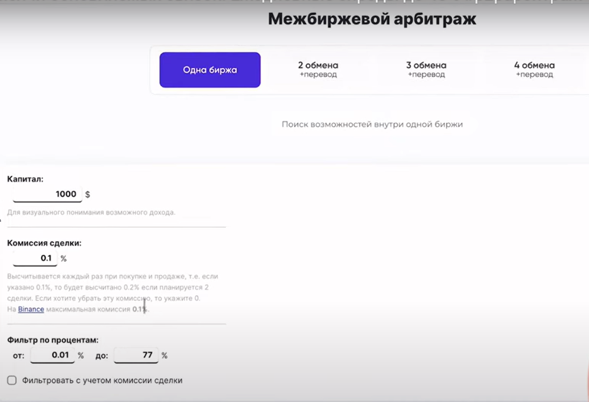 Пример межбиржевого арбитража